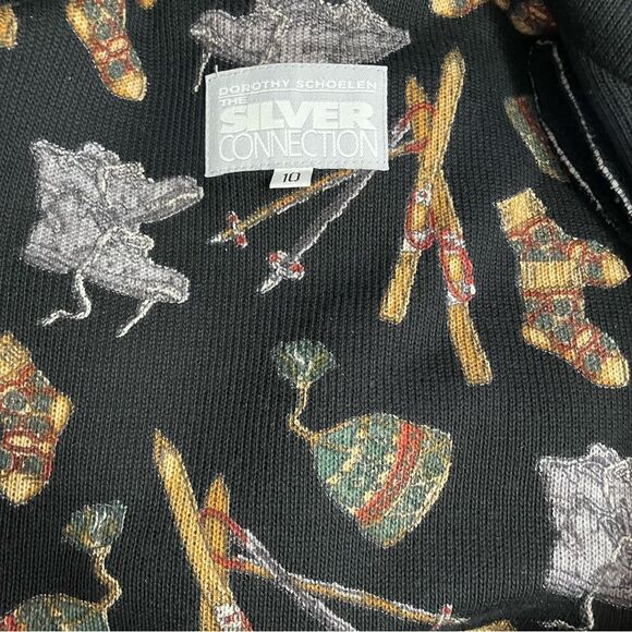 Vintage Dorothy Schoelen Black Ribbed Knit Sweater Skirt & Jacket Set Size 10 - Picture 10 of 16